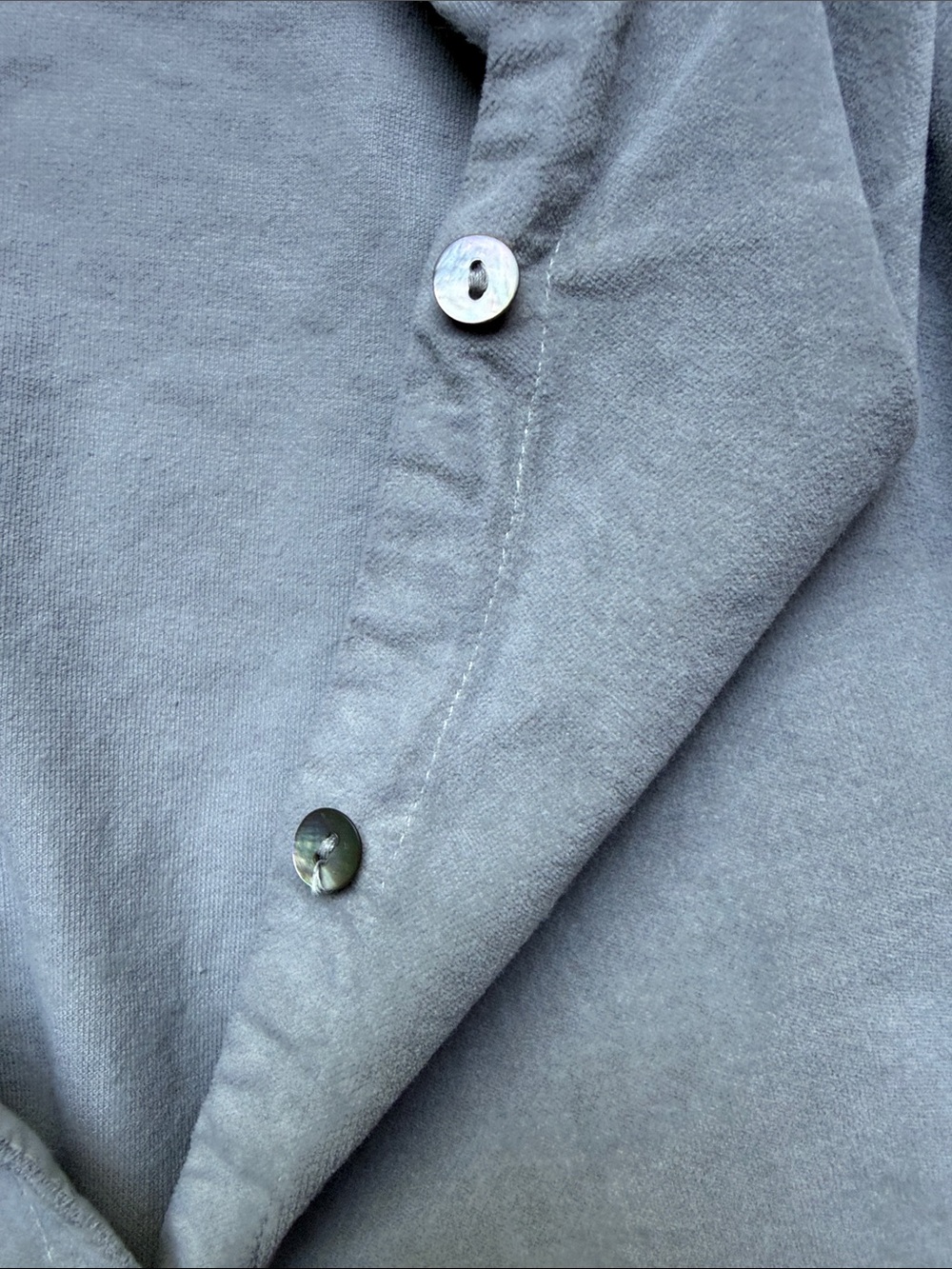 Light Gray Button-Front Women’s Blouse - Picture 4 of 9